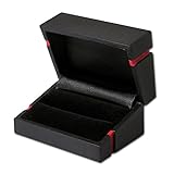  IMPPAC Estuche para anillos de alianza, estuche para joyas de color negro, universal, incluye paquete de regalo, 78 x 52 x 40 mm - VE160