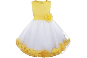 IEFIEL Vestido Niña de Las Flores Fiesta Vestido de Comunión Bautismo Vestido Princesa de Tutú Tul para Boda de Noche Cumpleaños 2-14 Años