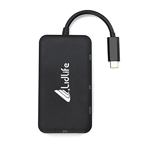 USB-C Multifunktions-4-in-1 Adapter, Deckel A0202 Typ C Zu HDMI DP DVI VGA 4K Kabel Multiport Konverter für neues Macbook - 4
