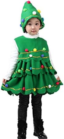 For 24M~9 Years old,Hahuha Baby Kids Christmas Tree Costume Dress Tops Party Vest+Hat Boy Girls Autumn Warm Outfits Set (24 Months)