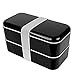 Produktbild TIMLand Lunchbox 2 Schichten Bento Box, 2 Fächern Nylonband Mikrowellenfest Silikondichtung Stylisch Japanisch Brotdose