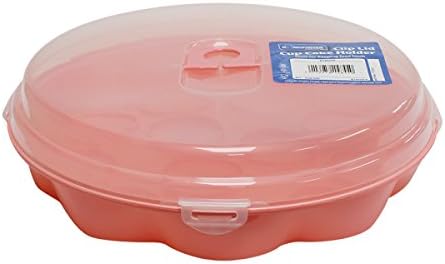 Pink Clip Lid Cup Cake Holder Box - Holds 12 Cupcakes