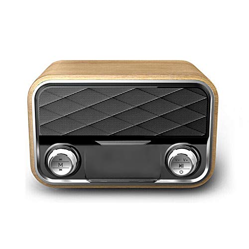 Preisvergleich Produktbild YFQH Drahtloser Bluetooth-Holzlautsprecher - Dual-Lautsprecher-Multifunktionsgerät mit Radiokarte für Nachttischlautsprecher Subwoofer,Yellow