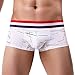 Produktbild Riou Herren Boxershorts Retroshorts Bequeme Herren Unterwäsche Männer Unterhosen Soft Slips Pouch Knickers String Shorts Underpant Print Sexy Dessous (XL, Weiß)