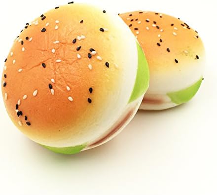 Squishy Slow Rising Jumbo Sesame Hambuger Squishy Smile Hambuger Squishy Charm Kawaii Jumbo Bun Cute Squishies Kids Pretend Play Food (Seasame Burger)