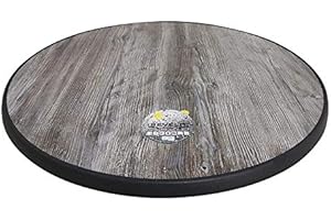 Sevelit Tischplatte im Vintage Pine Design, Pine, Holz, Holzoptik rund, 85cm, wetterfest, schlagfeste Tischkante, Tischplatten ideal als Ersatzteil und zum Nachrüsten