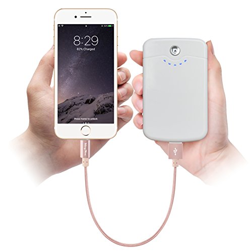(Apple MFI zertifiziert) KingYou iPhone 8 Pin Lightning auf USB Kabel 30CM Robust Design mit Aluminiumschild Kopf Sync-Kabel / Ladekabel / Datenkabel. Lightningkabel für Apple iPhone 6 Plus / 6 / 5s, iPad Air / mini / mini2(roségold) - 2