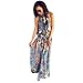 Produktbild Prinzessin Sommerkleid Damen,Hevoiok Partykleid Sexy Vintage Boho Lang Strandkleid Frauen Elegant Maxi Abendkleider (Mehrfarbig, XL/EU 40)