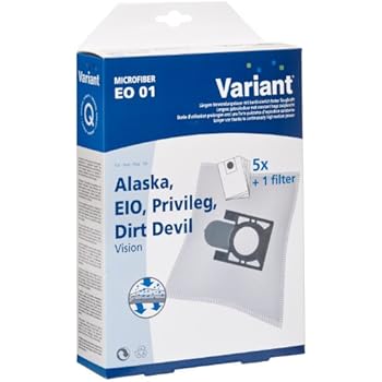 PakTrade 5 Sacchetti per Aspirapolvere EIO PRO Nature Eco+, EIO Vivo 1600, EIO Vivo Serie, EIO Topo 1800, EIO Topo Eco 1600, EIO Villa 1000, EIO Eco 2