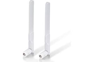 Bingfu Dual Band WiFi 2.4GHz 5GHz 5.8GHz 8dBi MIMO RP-SMA Antena Macho(paquete de 2) para WiFi Router Tarjeta de Red Inalámbrica Adaptador USB Cámara IP de Seguridad Monitor de Videovigilancia, Blanco