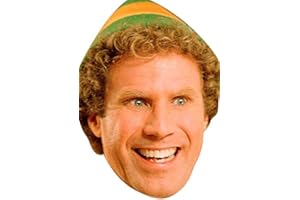 FOXYPRINTING Will Ferrell Christmas Movies Stars 2018 Celebrity Cardboard Party Face Mask Fancy Dress
