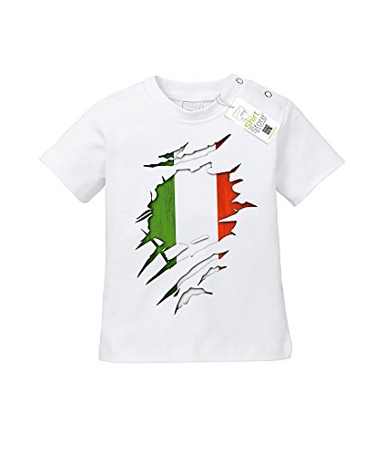 ITALIA AUFGERISSEN – ITALIEN – BABY – WEISS – T-SHIRT by Jayess-Baby Gr. 92/98