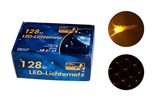 128er LED Pavillonbeleuchtung Lichternetz warm weiß Außen Lichterkette XMAS - 3