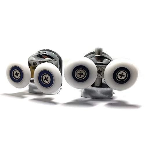 Replacement Shower Door Fixing Wheels in Chrome 2x Top 2x Bottom