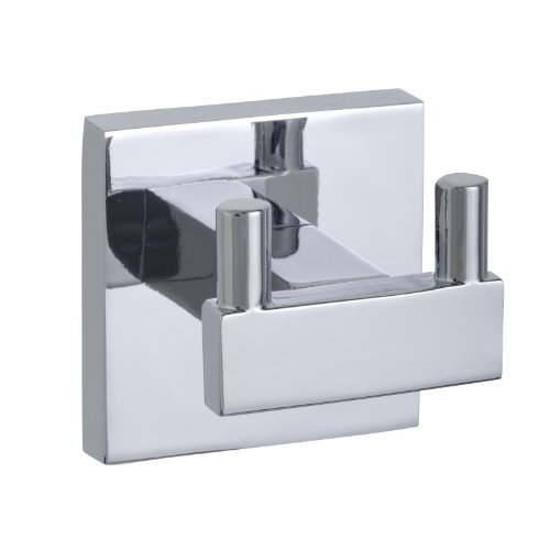 WENKO 20511100 Power-Loc Wandhaken Duo Fabro - Befestigen ohne bohren, Zinkdruckguss, 5.3 x 5.3 x 4.8 cm, Glänzend