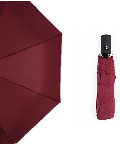 Cocogo 8 Ribs Reinforced Umbrella Windproof Automatic Folding Travel Umbrella with Auto Open and Close(Red)