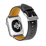 Happy Event Mode Leder ersatz Armband Strap Band für Apple Watch Serie 4 44mm (Schwarz)