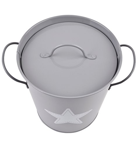 Eis Eimer Deko Stern Design Metall 21x19x16cm Trendy Eiswürfel (Grau) - 3