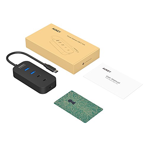 AUKEY USB C HUB ( 2 Port USB 3.0 + 2 Port USB C + 1 Port USB C mit PD) USB Type C HUB für New Macbook, Macbook Pro 2016, Google ChromeBook Pixel 2015, usw. - 8