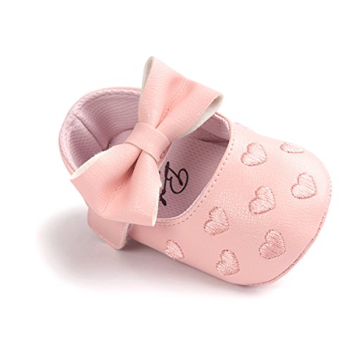 Auxma Baby schuhe mädchen Bowknot-lederner Schuh-Turnschuh Anti-Rutsch weiches Solekleinkind für 0-18 Monate - 4