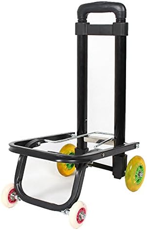 ZGL Trolley Pull Rod Car Fold Van Baggage Groceries Shopping Cart 4 Wheels Trolley Household Small Cart Hand Car