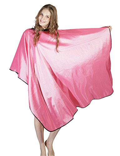 WM Beauty 50'' x 57'' Classic Professional Adjustable Water Repellent Hair Salon Cape with Snaps Closure, Pink