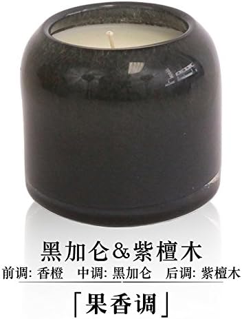 JJALZ Handmade Glass Scented Candle Cup Table Romantic Fragrance Soy Wax Medium And Small,Dark Gray Black Gallon A