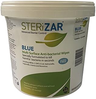 Multi Surface Large Blue Antibacterial Wipes Alcohol Free &amp; Kills Listeria, E.Coli and Norovirus