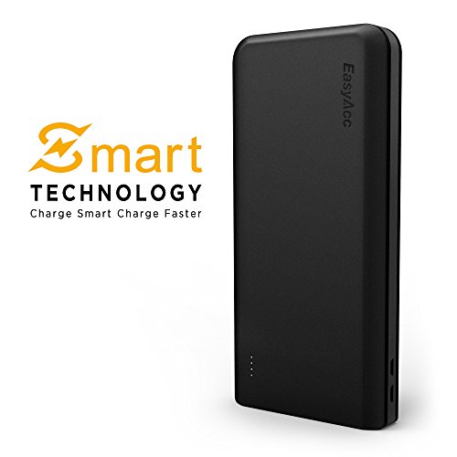 EasyAcc 20000mAh Caricabatterie Portatile 4-Port Batteria Esterna Torcia Elettrica per iPhone iPad Samsung Smartphone Tablets - Nero e Grigio