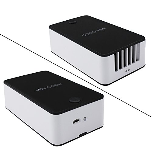 Tragbare Mini-Klimaanlage Reisehand USB aufladbare Lüfter Luftreiniger Luftbefeuchter für den Sommer Kinder mit intelligenter Standplatz Handschlaufe (Schwarz) - 4