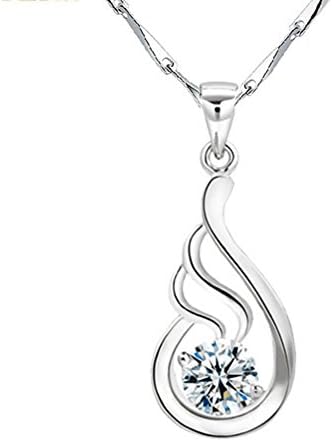LovelyJewellery New Angle Wing Necklace Swarovski Elements Crystal 925 Sterling Silver Pendant Necklace For Women