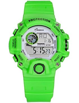 Jungen Mädchen Studenten Uhren Wasserdichte Digital LED Display Outdoor Sport Uhren Grün
