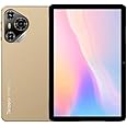 Telzeal P100 10.1 Inch Android 13 Tablet with 5G WiFi and Dual SIM 8GB RAM 512GB ROM 8000 mAh High Capacity Battery Wireless Keyboard and Mouse (Gold)