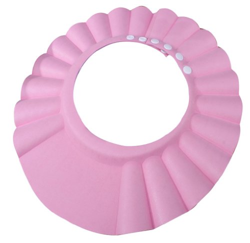 Gaorui Baby Kids Children adjustable Shampoo Bath Bathing Shower Waterproof Cap Hat Wash Hair Shield Hat-Pink