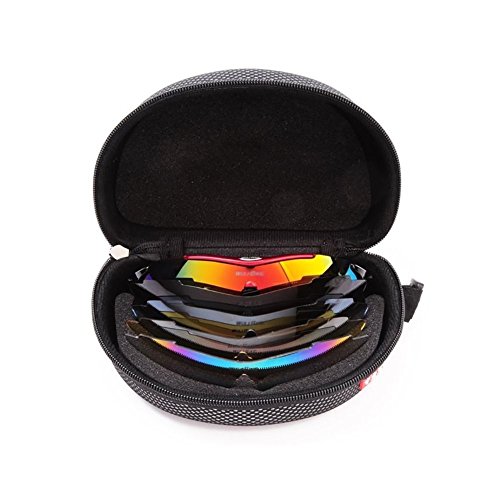 KT-SUPPLY UV-Schutz Radbrille Mit 5 Austauschbaren Polarisierten Gläsern - 9