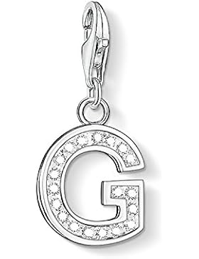 Thomas Sabo Damen-Charm Club-Anhänger Buchstabe G 925er Sterlingsilber mit weißen Zirkonia 0229-051-14