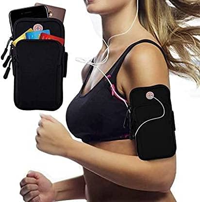 XGMO® Ooji Sports Neoprene Mobile Arm Bag Sweat Proof Waterproof Hand Fitness Mobile Case for Running Hiking Jogging and Gym Activities for Universal Smartphones Size Upto 5.7" inch - (D.Black)
