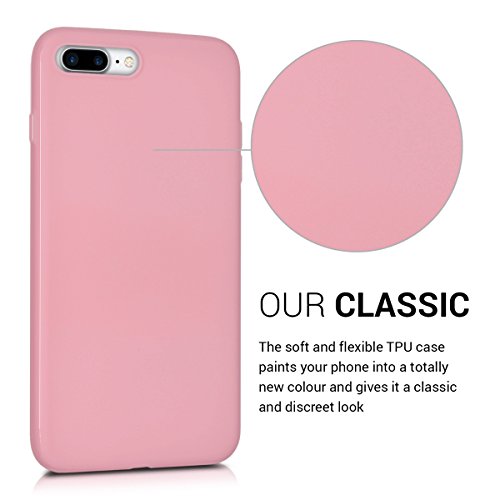 kwmobile Funda para Apple iPhone 7 Plus   8 Plus - Carcasa para m  vil en  TPU Silicona  - Protector  Trasero  en  Rosa Claro Mate 