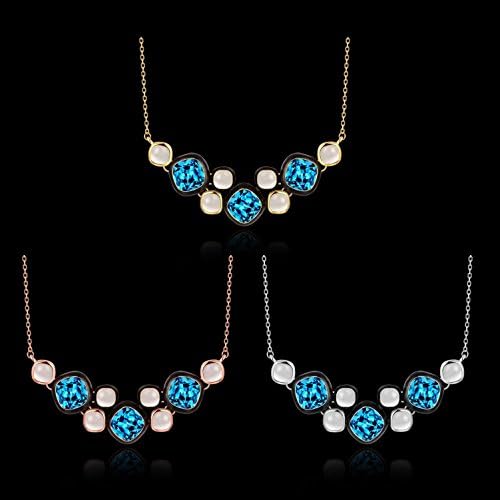 XUHUZI Necklace Pendant Collar A Collar For A Horse Glass Necklace Ms Classic Personality Square Cat'S Eye Cable Chain Pendant Necklace