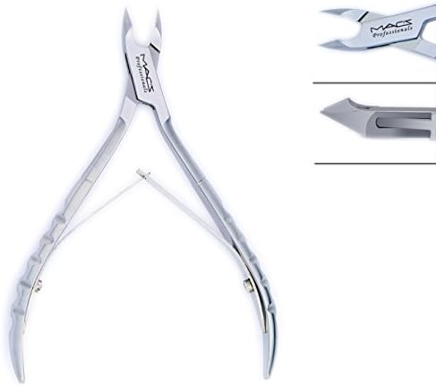 Professional Cuticle Nipper ,Cuticle Clipper, Nail Clipper,Box Joint Double Spring With Handle Design -Half Jaw Professional Quality,Manicure, Stainless Steel By Macs-04-134