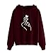 Produktbild Juliyues Kapuzenpullover Damen Frauen Langarm Print Hoodie Sweatshirt Streetwear Kapuzenpulli Jumper Bluse Tops
