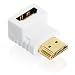 Produktbild CSL - HDMI Winkelstecker 90° Winkel - HDMI Kabel Adapter Stecker abgewinkelt flach | Adapter 1.4a (with Ethernet) | Full HD 1080p | Zertifiziert | 24K vergoldete Kontakte | weiß