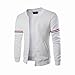 Produktbild VENMO Männer Casual Coat Herbst Winter Dekorative Band Freizeit Jacke Kragen (M, white)