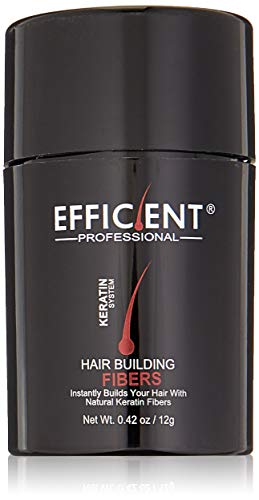 EFFICIENT Keratin Hair Building Fibers, Hair Loss Concealer Net Wt. 12gm / 0.42 oz (Medium Brown) by EFFICIENT