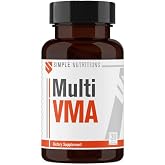 Simple Nutritions Multi VMA &ndash; Multivitamin & Multimineral Supplement | 30 Capsules | Vitamin D3, C, B12, Zinc, Magnesium, Ginseng