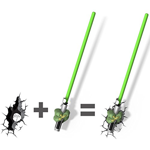 Star Wars Wandlampe, Motiv: Yodas Lichtschwert, 3D-LED-Licht, - 4