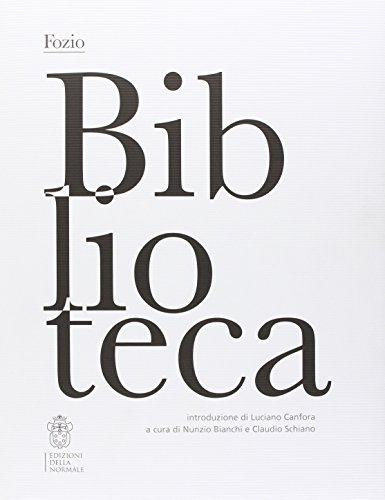 Fozio. Testo greco a fronte Fozio. Testo greco a fronte