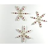 3 Perlensterne, Sterne, Weihnachtsdeko, Tischschmuck
