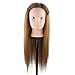 Hairdressing 80% Brown Professional Real Hair 22 Inch,CoastaCloud Training Mannequin Head Hairdresser Human Hair with Clamp