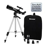Ampliación de 18x Celestron Travel Scope 50 - Telescopio portable con ampliación de 18x, longitud focal 36 cm, color negro, abertura de 50 mm